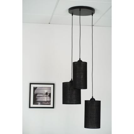 Brilagi - Candeeiro suspenso TUBES 3xE27/15W/230V preto