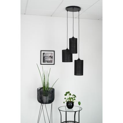 Brilagi - Candeeiro suspenso TUBES 3xE27/15W/230V preto