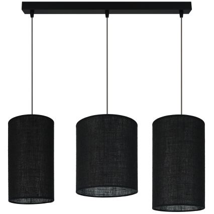 Brilagi - Candeeiro suspenso TUBES 3xE27/15W/230V preto