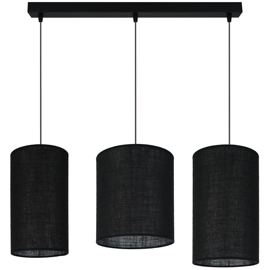 Brilagi - Candeeiro suspenso TUBES 3xE27/15W/230V preto