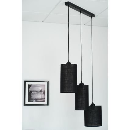 Brilagi - Candeeiro suspenso TUBES 3xE27/15W/230V preto