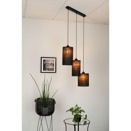 Brilagi - Candeeiro suspenso TUBES 3xE27/15W/230V preto