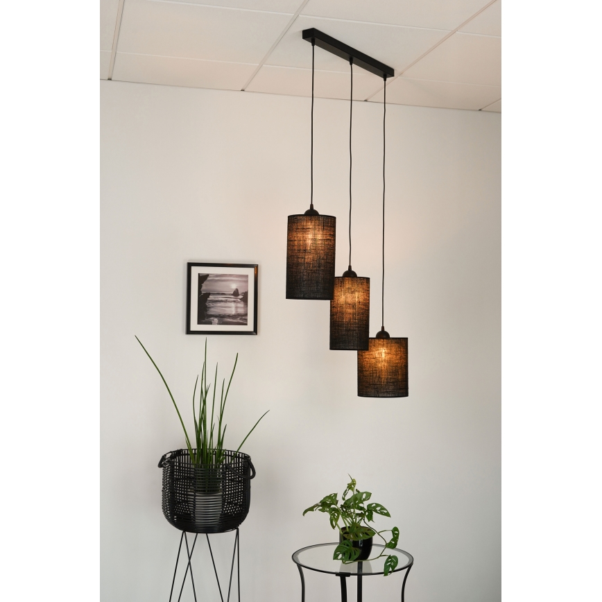 Brilagi - Candeeiro suspenso TUBES 3xE27/15W/230V preto
