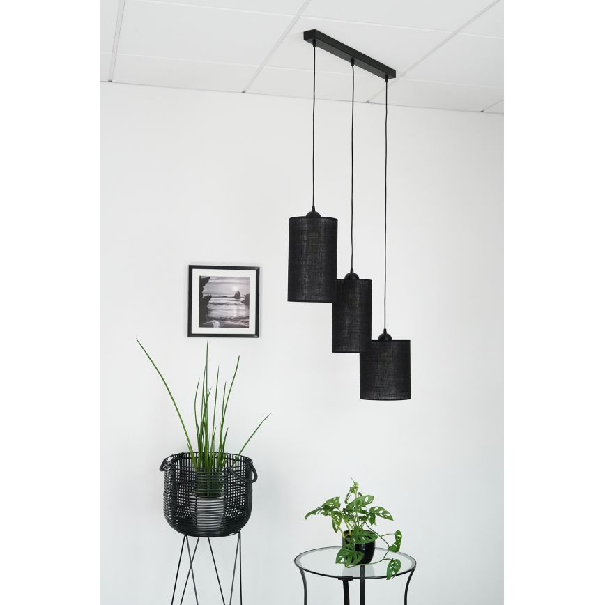 Brilagi - Candeeiro suspenso TUBES 3xE27/15W/230V preto