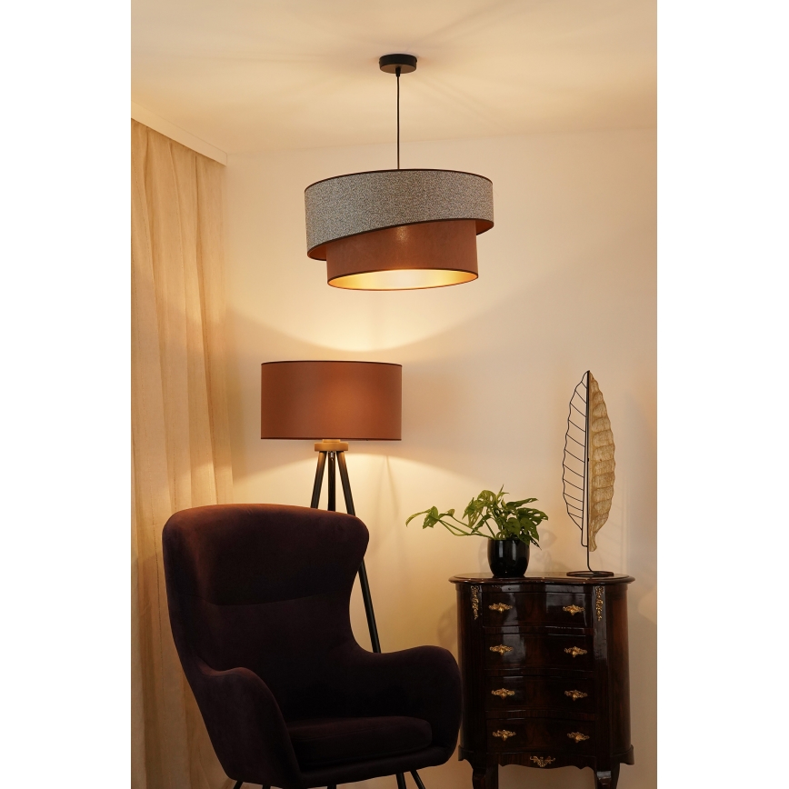 Brilagi - Candeeiro suspenso VEGAS SHINE 1xE27/15W/230V diâmetro 50 cm cinzento/castanho