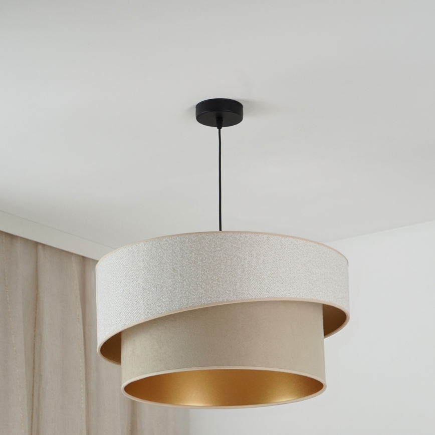 Brilagi - Candeeiro suspenso VEGAS SHINE 1xE27/15W/230V diâmetro 50 cm creme/bege