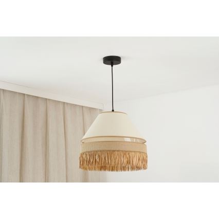 Brilagi - Candeeiro suspenso WINNETOU AVIGNION 1xE27/15W/230V diâmetro 35 cm castanho/creme
