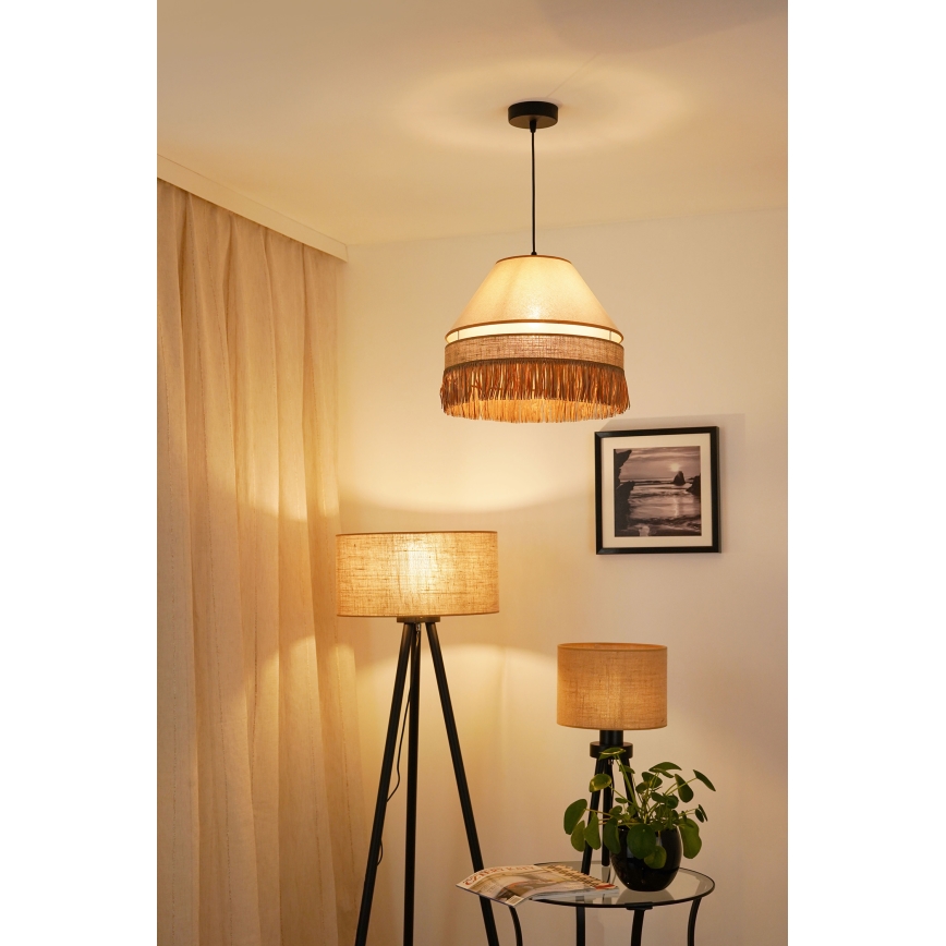 Brilagi - Candeeiro suspenso WINNETOU AVIGNION 1xE27/15W/230V diâmetro 35 cm castanho/creme