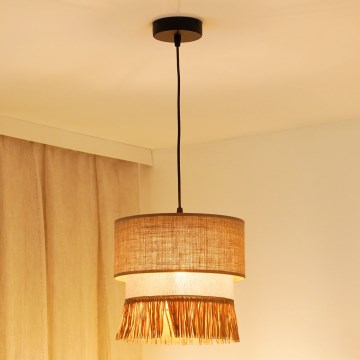 Brilagi - Candeeiro suspenso WINNETOU BOHO 1xE27/15W/230V diâmetro 25 cm castanho/creme
