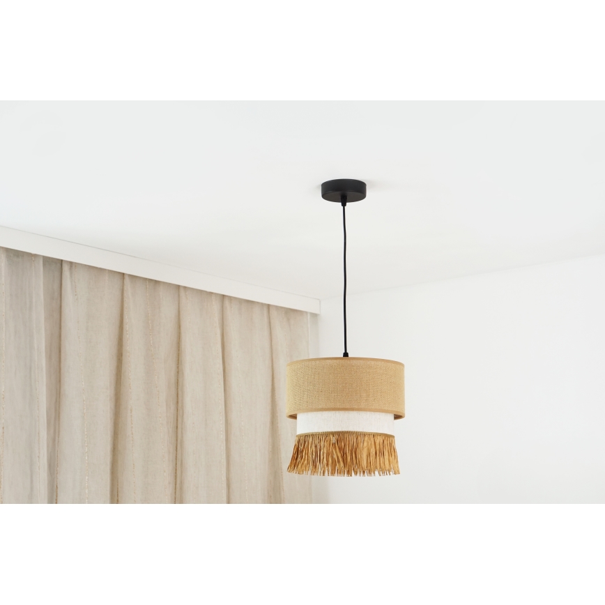 Brilagi - Candeeiro suspenso WINNETOU BOHO 1xE27/15W/230V diâmetro 25 cm castanho/creme