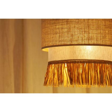 Brilagi - Candeeiro suspenso WINNETOU BOHO 1xE27/15W/230V diâmetro 25 cm castanho/creme