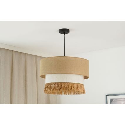 Brilagi - Candeeiro suspenso WINNETOU BOHO 1xE27/15W/230V diâmetro 45 cm castanho/creme