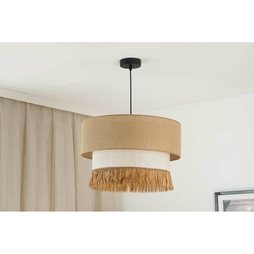 Brilagi - Candeeiro suspenso WINNETOU BOHO 1xE27/15W/230V diâmetro 45 cm castanho/creme