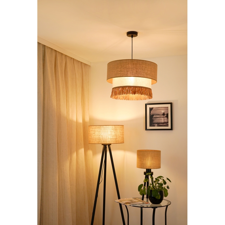 Brilagi - Candeeiro suspenso WINNETOU BOHO 1xE27/15W/230V diâmetro 45 cm castanho/creme