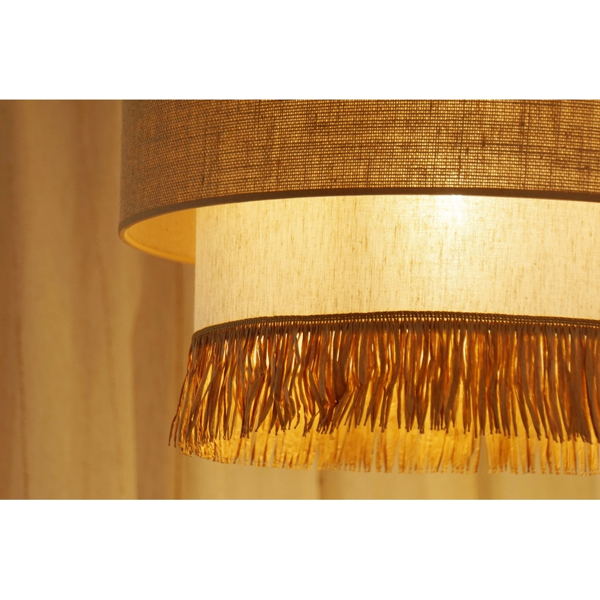 Brilagi - Candeeiro suspenso WINNETOU BOHO 1xE27/15W/230V diâmetro 45 cm castanho/creme