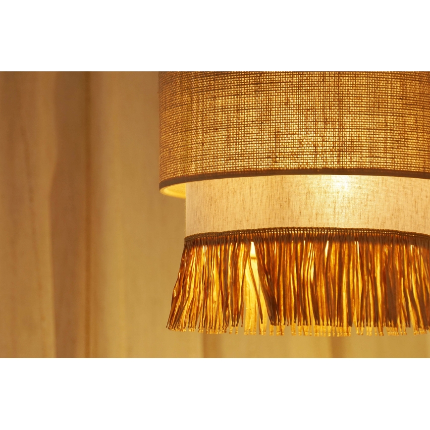 Brilagi - Candeeiro suspenso em cabo WINNETOU BOHO 1xE27/15W/230V diâmetro 25 cm castanho/créme