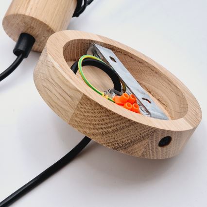 Brilagi - Candeeiro suspenso WOODY BASKET 1xE27/60W/230V carvalho
