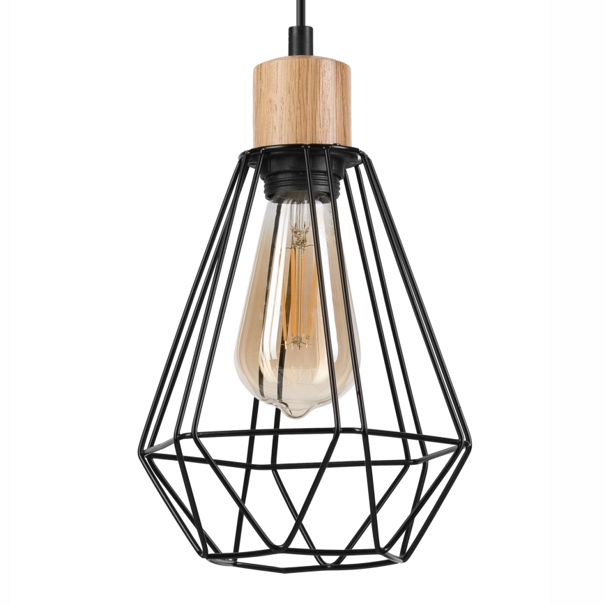 Brilagi - Candeeiro suspenso WOODY BASKET 1xE27/60W/230V carvalho