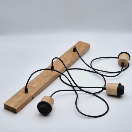 Brilagi - Candeeiro suspenso WOODY BASKET 3xE27/60W/230V carvalho