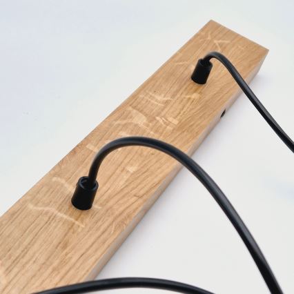 Brilagi - Candeeiro suspenso WOODY BASKET 3xE27/60W/230V carvalho