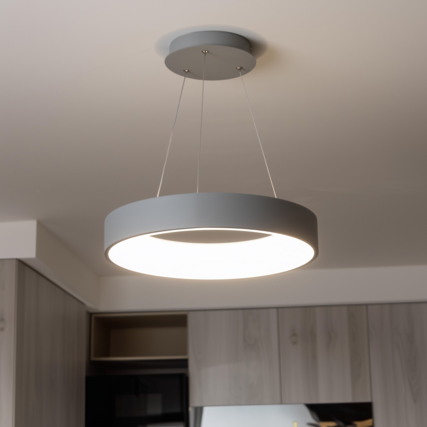 Brilagi - Candelabro suspenso LED com regulação FALCON LED/80W/230V 3000-6500K cinzento + controlo remoto
