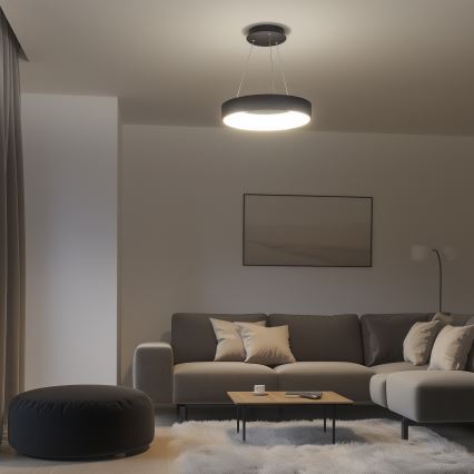 Brilagi - Candelabro suspenso LED com regulação FALCON LED/80W/230V 3000-6500K preto + controlo remoto