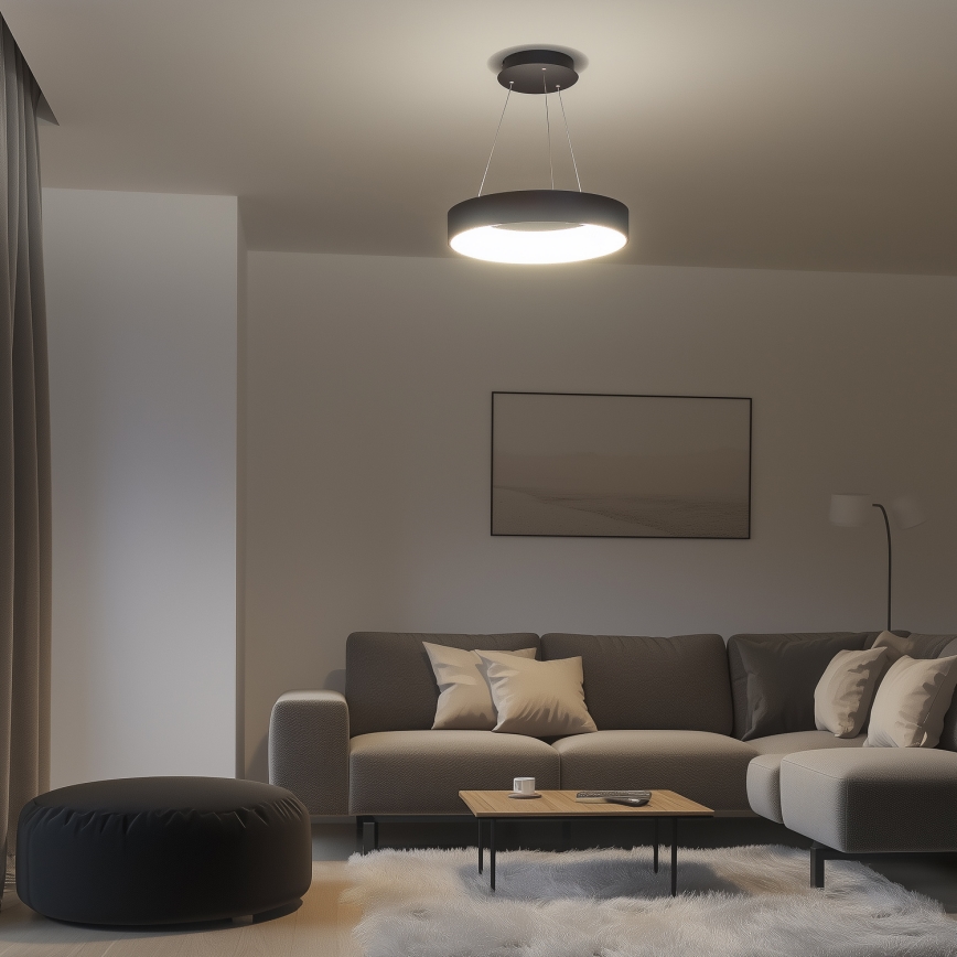 Brilagi - Candelabro suspenso LED com regulação FALCON LED/80W/230V 3000-6500K preto + controlo remoto