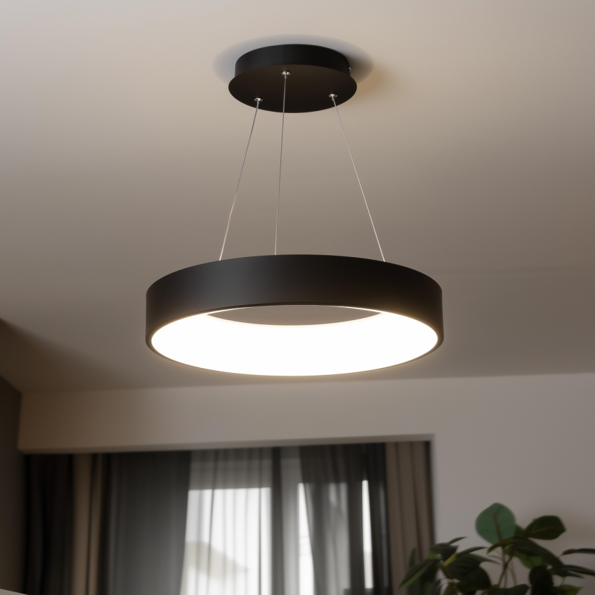 Brilagi - Candelabro suspenso LED com regulação FALCON LED/80W/230V 3000-6500K preto + controlo remoto