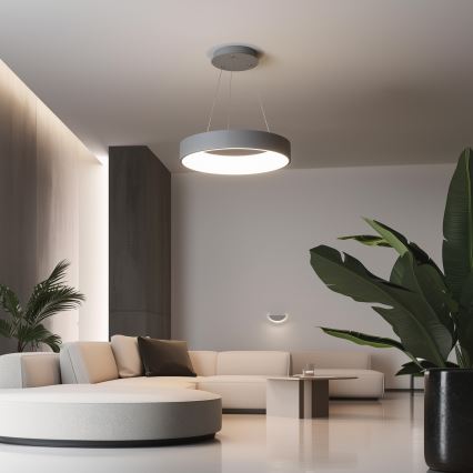 Brilagi - Candelabro suspenso LED com regulação LED FALCON LED/40W/230V 3000-6500K cinzento + controlo remoto