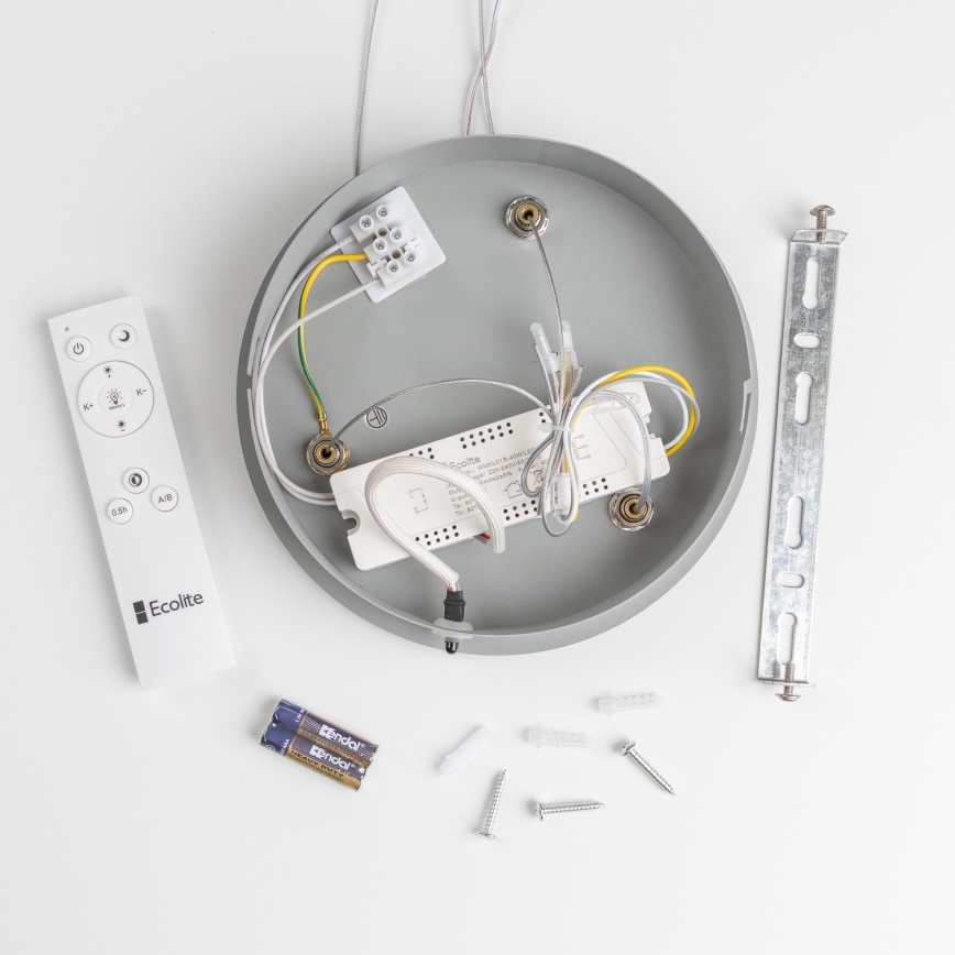 Brilagi - Candelabro suspenso LED com regulação LED FALCON LED/40W/230V 3000-6500K cinzento + controlo remoto