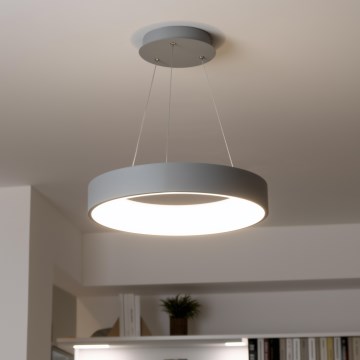 Brilagi - Candelabro suspenso LED com regulação LED FALCON LED/40W/230V 3000-6500K cinzento + controlo remoto