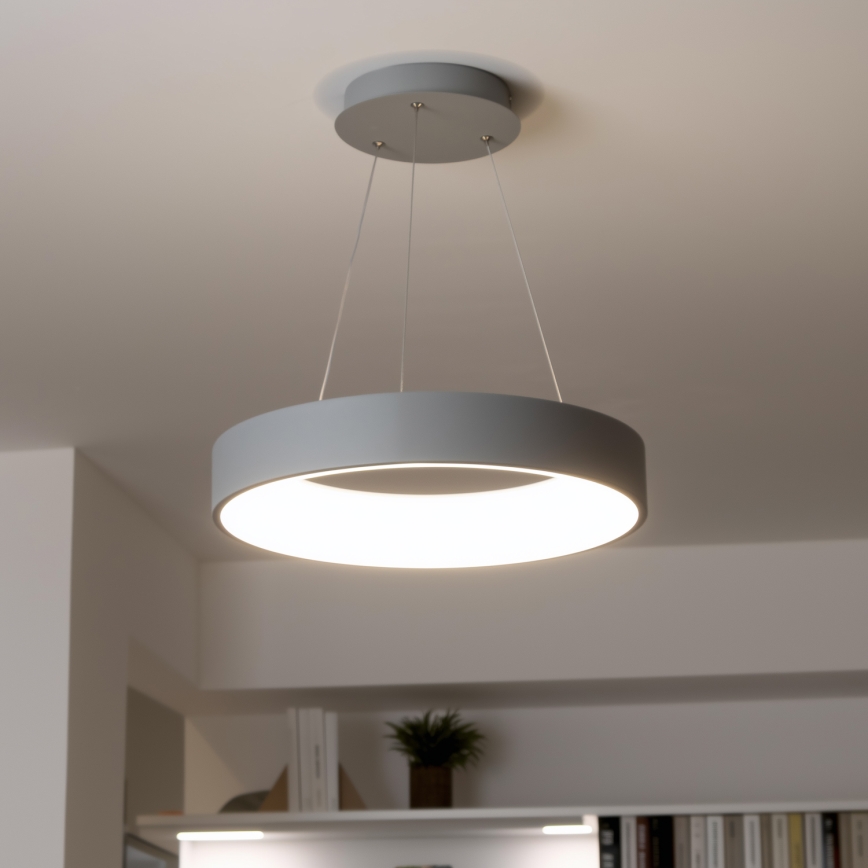 Brilagi - Candelabro suspenso LED com regulação LED FALCON LED/40W/230V 3000-6500K cinzento + controlo remoto