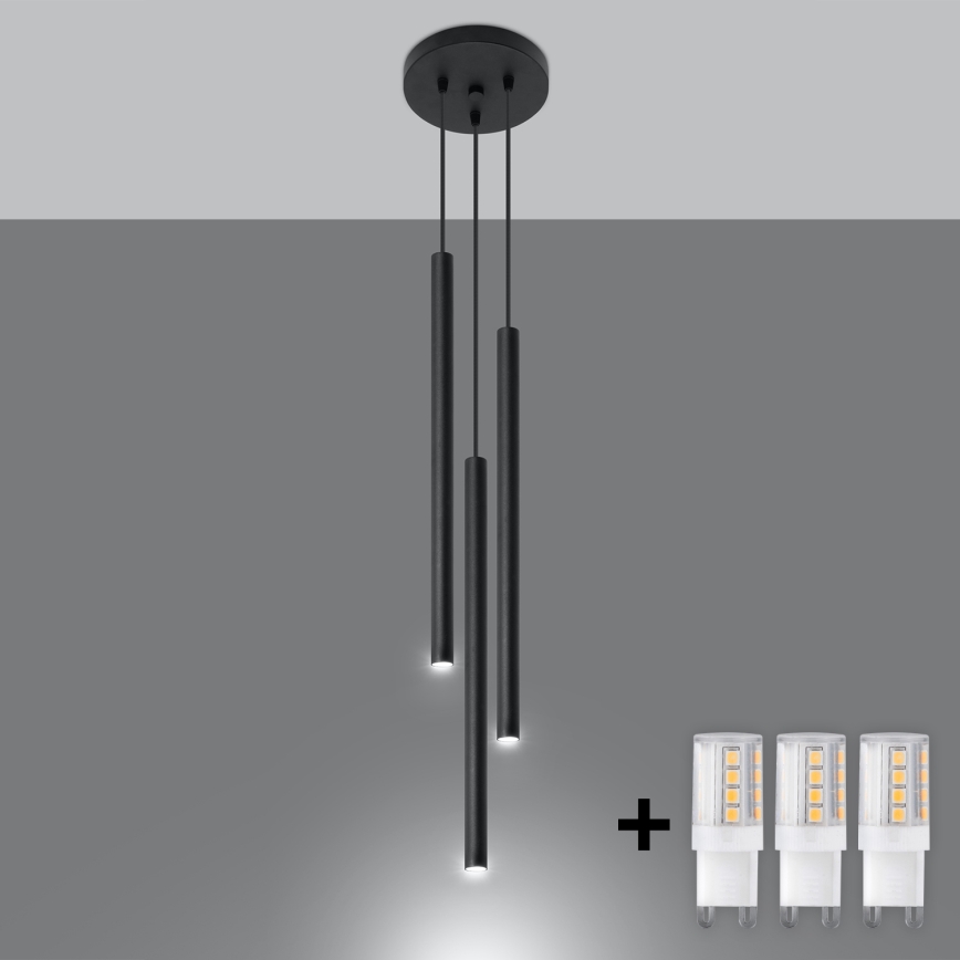 Brilagi -  Candelabro suspenso LED DRIFA 3xG9/4W/230V preto