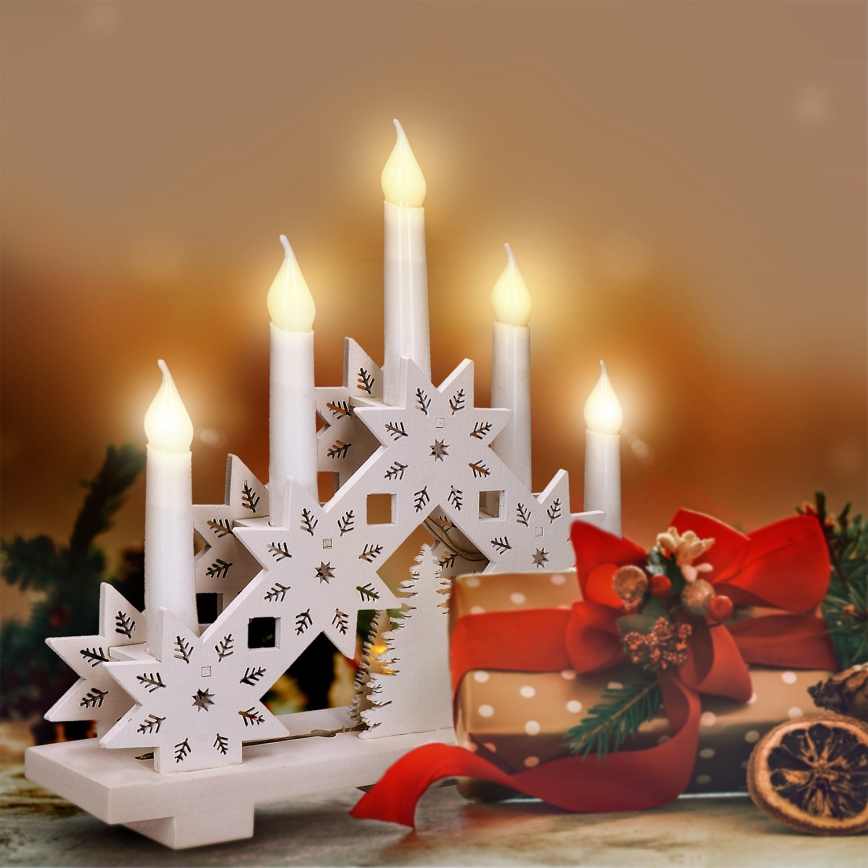 Brilagi - Castiçal de Natal LED 5xLED/2xAA