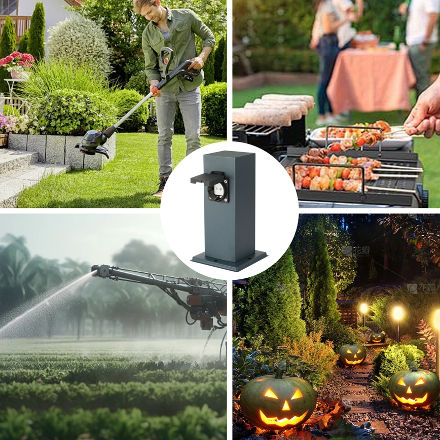 Brilagi - Coluna exterior com tomada PILLAR 1Z SCHUKO 230V IP44 antracite