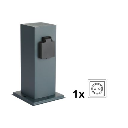 Brilagi - Coluna exterior com tomada PILLAR 1Z SCHUKO 230V IP44 antracite