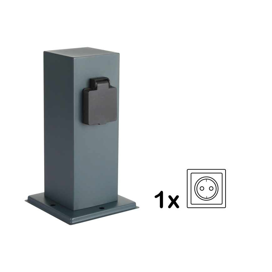 Brilagi - Coluna exterior com tomada PILLAR 1Z SCHUKO 230V IP44 antracite