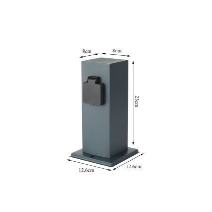 Brilagi - Coluna exterior com tomada PILLAR 1Z SCHUKO 230V IP44 antracite