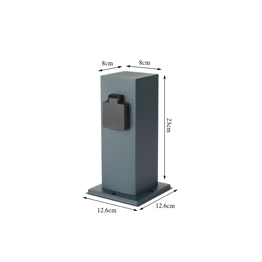 Brilagi - Coluna exterior com tomada PILLAR 1Z SCHUKO 230V IP44 antracite