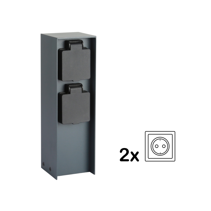 Brilagi - Coluna exterior com tomada PILLAR 2Z SCHUKO 230V IP44 antracite
