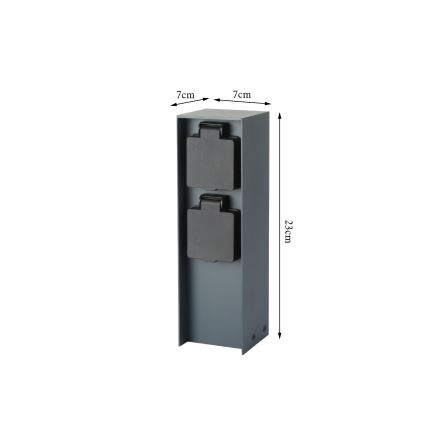 Brilagi - Coluna exterior com tomada PILLAR 2Z SCHUKO 230V IP44 antracite