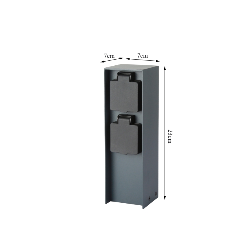 Brilagi - Coluna exterior com tomada PILLAR 2Z SCHUKO 230V IP44 antracite
