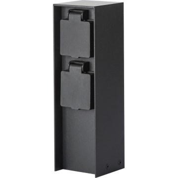 Brilagi - Coluna exterior com tomada PILLAR 2Z SCHUKO 230V IP44 preto