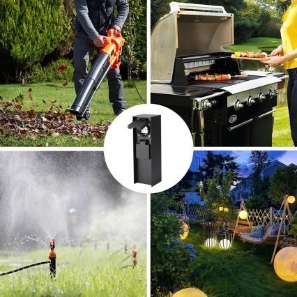 Brilagi - Coluna exterior com tomada PILLAR 2Z SCHUKO 230V IP44 preto