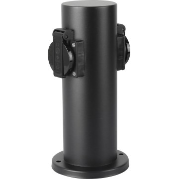 Brilagi - Coluna exterior com tomada PILLAR 2Z SCHUKO 230V IP44 preto