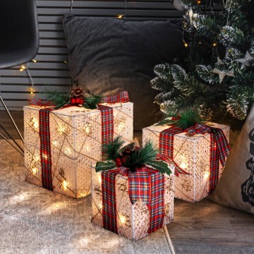 Brilagi - Conjunto 3x LED Decorações de Natal para exterior LED/230V IP44 Presentes