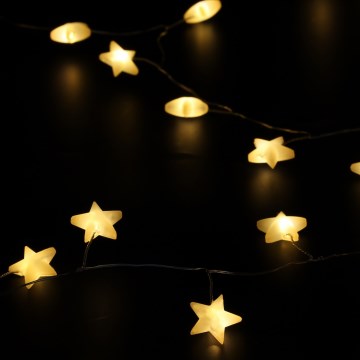 Brilagi - Cordão de luzes de Natal LED 40xLED/3xAA 1,8m branco quente estrelas