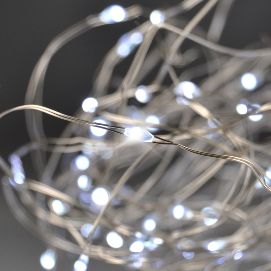 Brilagi - Corrente de Natal LED 100xLED/3xAA 10m branco frio