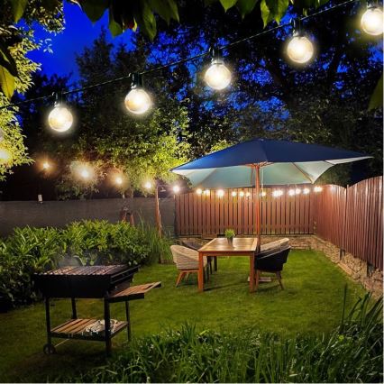Brilagi - Corrente decorativa exterior LED GARLAND 25xE12 20m preto IP44 branco quente