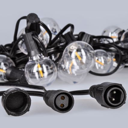 Brilagi - Corrente decorativa exterior LED GARLAND 25xE12 20m preto IP44 branco quente